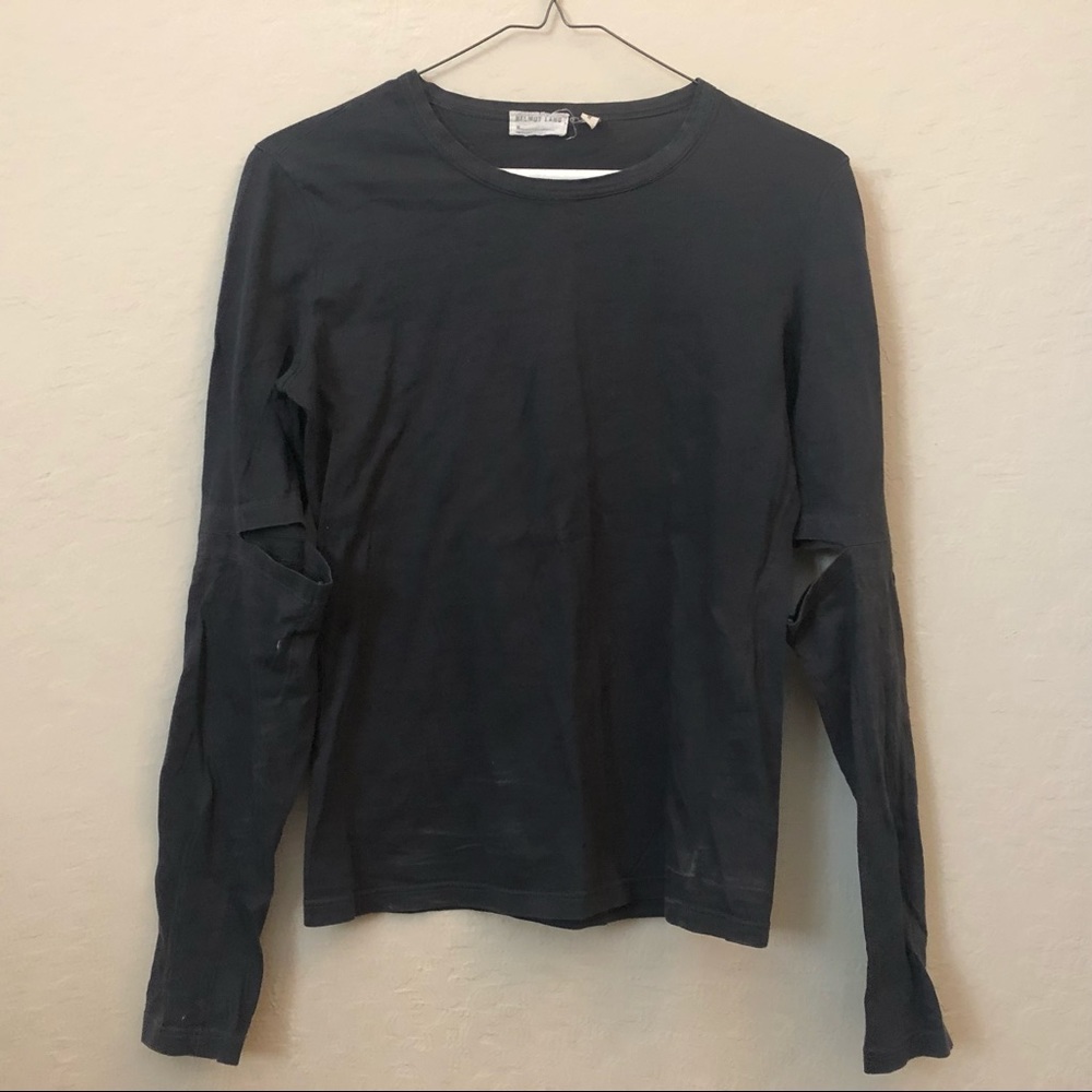 SOLD Helmut Lang grey slashed elbow top archival